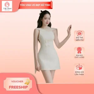 Đầm kem tiểu thư